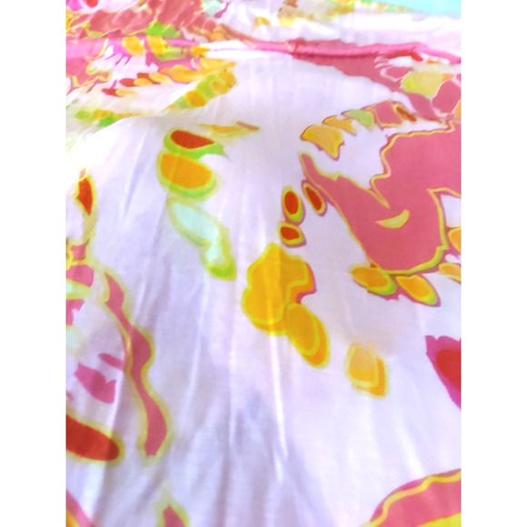 Old Navy Scarf Pink Green Rectangle 78 X 20 Spring Fun - Picture 3 of 7